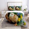 Chick Duvet Cover Set Farm Animals Quilt Cover Little Chicken Twin Bedding Set For Boys Girl Microfiber 2/3Pcs Comforter Cover