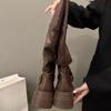 New Mid-calf Thick-soled Fashion Shoes for Women in Autumn and Winter with Belt Buckle Long Boots