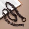Cinturón de Borlas Retro para Mujer Cuerda de Cintura Tejida a Mano Ajustable con Falda Accesorios de Estilo Étnico
