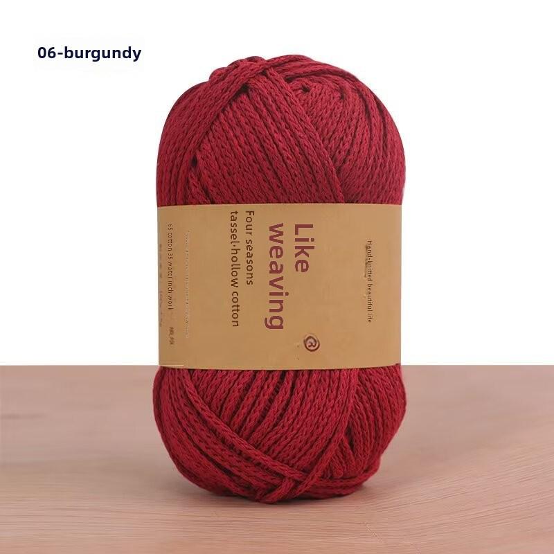Round 2mm Cotton-Linen Yarn for DIY Crochet Bags & Hats