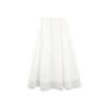 Lace Trim Elegant A-Line Midi Skirt with Elastic Waist - Spring/Summer 2026