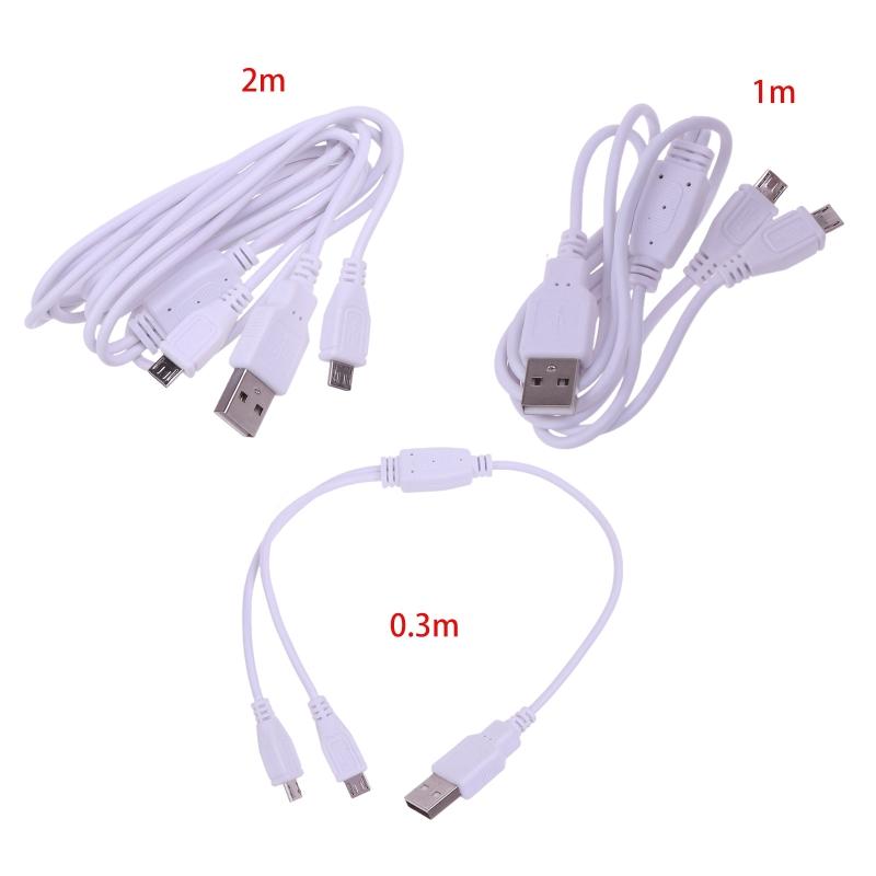 2 In 1 USB To Dual Micro USB Cable Charging Wire Cord Two Device USB Charger Splitter Cable for Cellphone