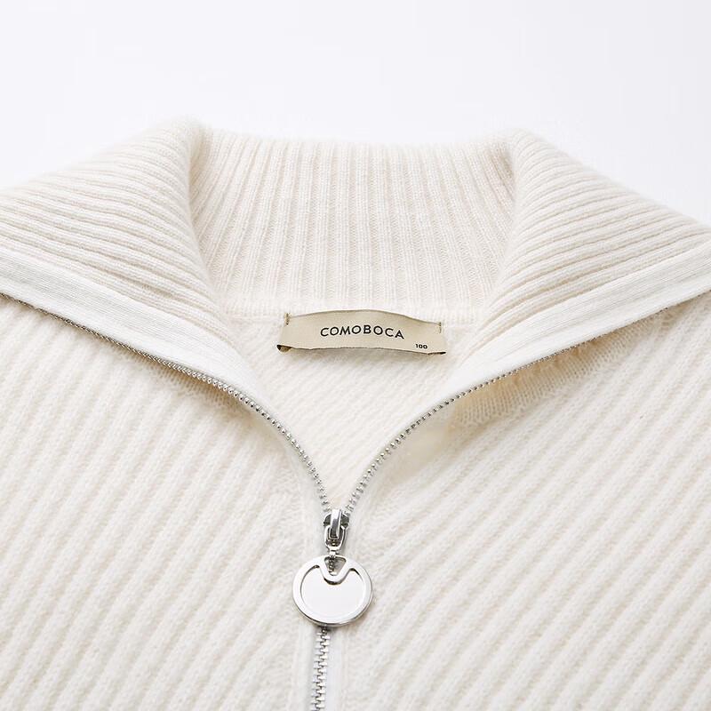 Komon Boca Women's Pure Cashmere Turn-Down Collar Knit Sweater
