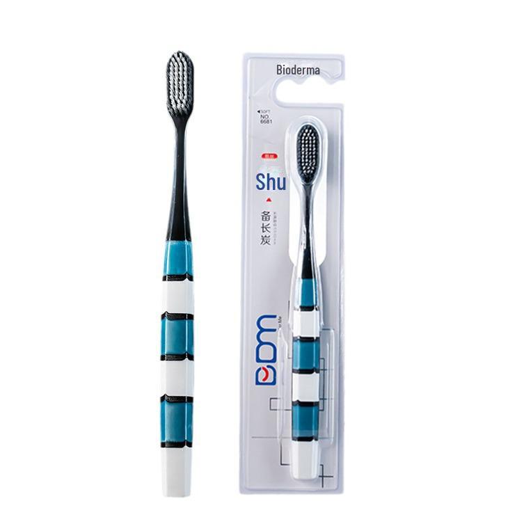 High-grade Bamboo Charcoal Soft Bristle Toothbrush for Adults, Individually Packaged, Wide-Headed, Gum Protecting