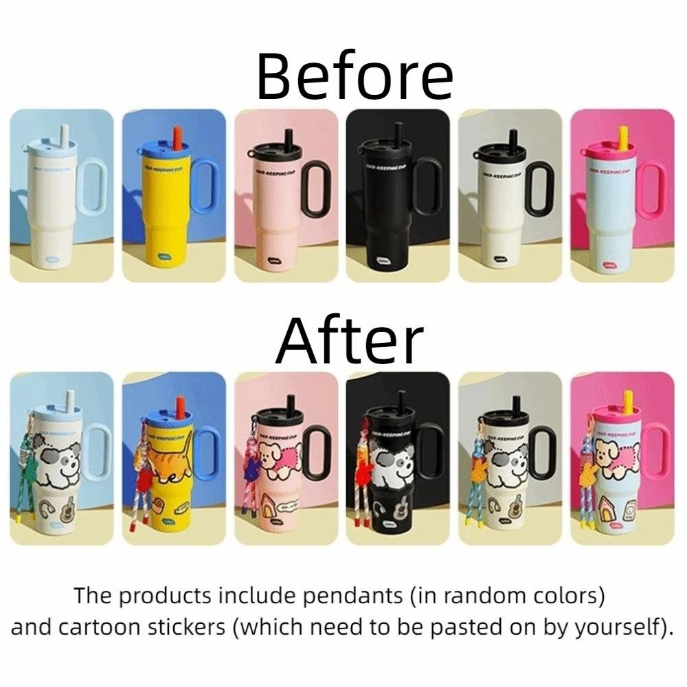 720ml Thermal Water Bottle Leak Proof Drinking Straw Cup Milk Tea Cup Outdoor Insulated Mug  Sports