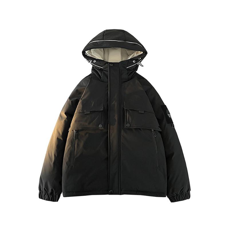 

Простой и модный осенне-зимний теплый стиль, который поможет преодолеть простой большой меховой воротник, свободная утепленная куртка средней длины на белом утином пуху 3XL