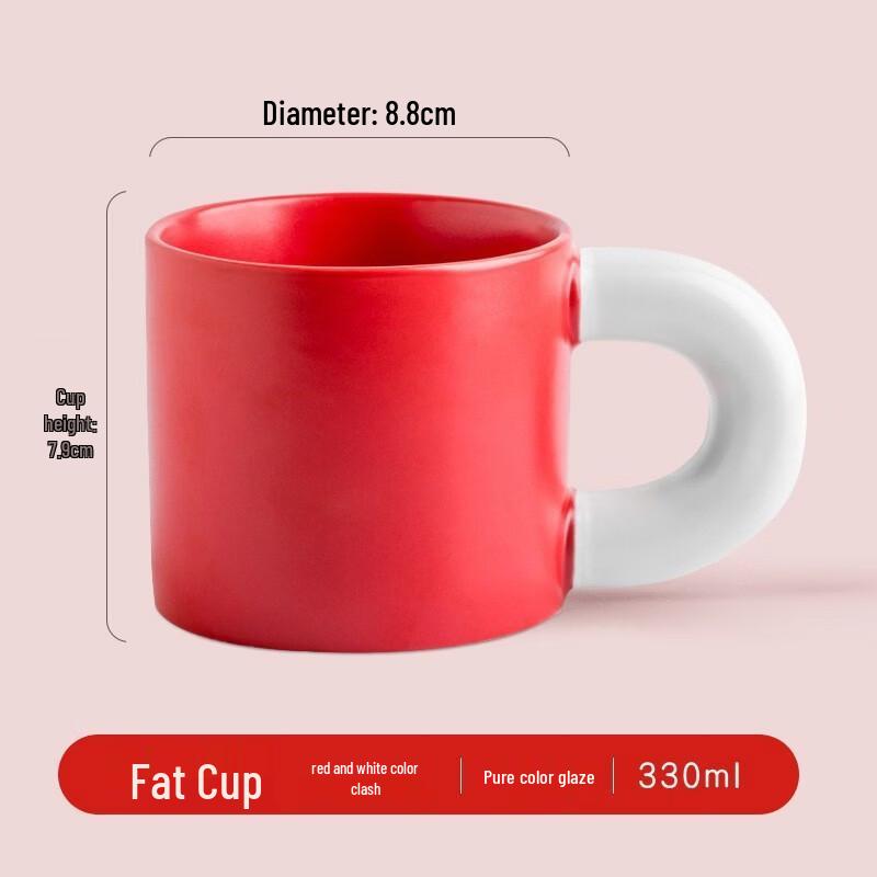 Plump Ceramic Mug with Large Handle
