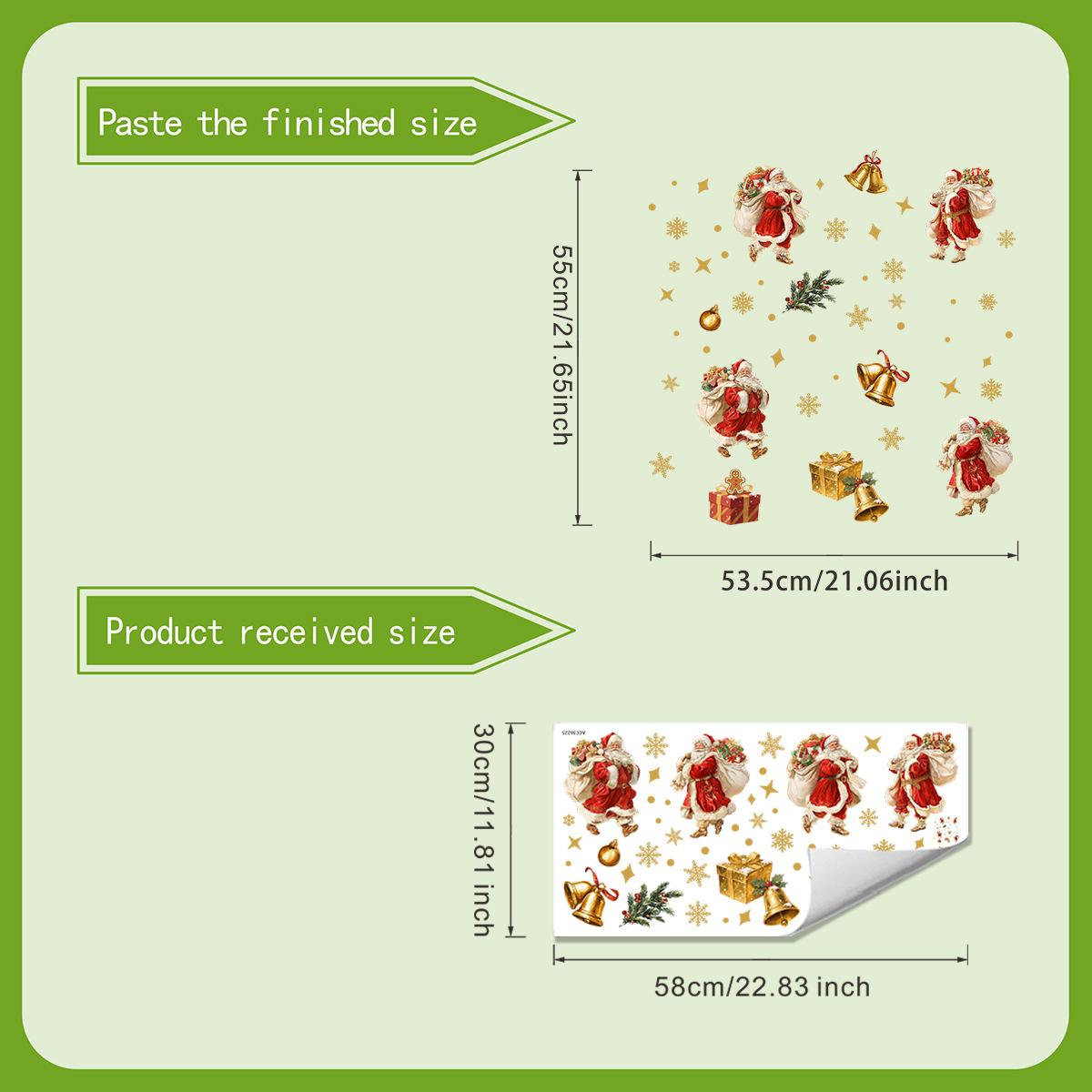 

Электростатический Дед Мороз Дарит Подарки, Электростатическая Адсорбция, Безклеевые Наклейки на Стекло для Украшения Дома 30*60cm
