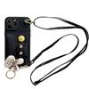 Apple 17Promax Mobile Phone Case Is Suitable For Apple 16 Messenger Rope 15 Wallet Card Bag 13 Smiley Face Silicone Fine Hole Xr.