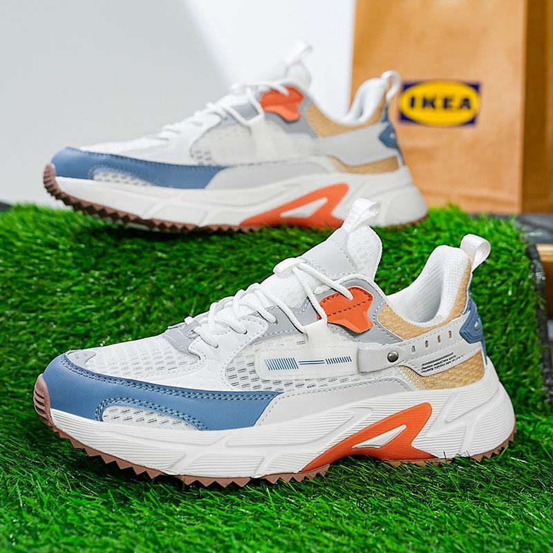 Fashion Fashion Men Running Shoes 2025 New Casual Mesh Breathable Lace-Up Sport Shoes Male Fashion Lightweight Non-Slip Walking Shoe