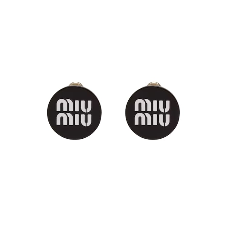 MIU MIU Resin Earrings Women's Black 5IO0632F8OF0967