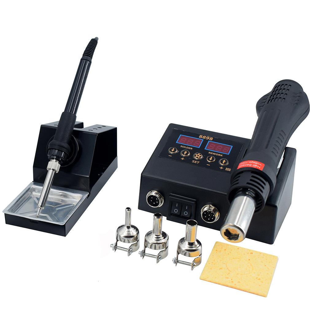 Soldering Station Digital Temperature Adjustable 2 In 1 SMD Solder Iron Hot Air Heat Gun Welding Rework For PCB IC Repair Tools