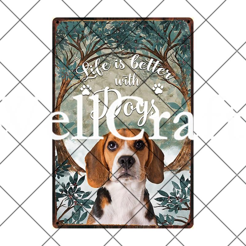 [ Wellcraft ]  Beagle Dog Are My Friend Beer Coffee Bath Shop Art Metal Tin Sign Wall  Poster Iron Painting Pub D-12 20*30 CM
