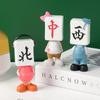 Resin Chinese Mahjong Mini Doll Miniature Mahjong Figure Toys Mahjong Mini Figurine  Desktop Decor