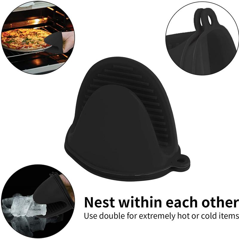 Silicone Microwave Oven Mitts Anti-Slippery Flexible Mitts for Grilling Barbecuing Kitchen Bakeware Tools Accessories