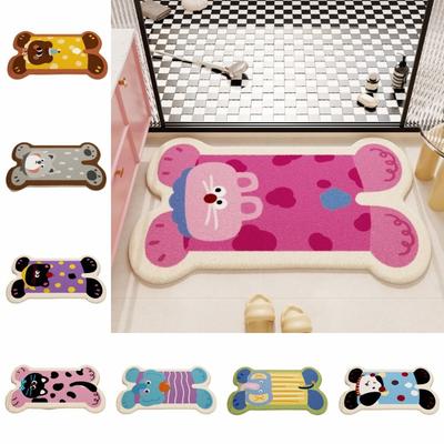 Material Badezimmer-Bodenmatte Verdicktes Cartoon-Design Toilettenteppich Rutschfest Wasseraufnahme Badezimmerteppich Badezimmernutzung