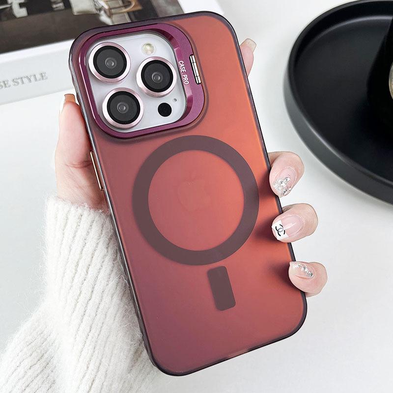 Laser Color Color Change IMD Applicable To IPhone 16 Mobile Case Apple 14Pro Hardware Lens Stand 15 Magnetic Snap