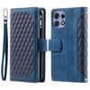 Style 005 For Motorola Edge 50 Pro 5G Case Zipper Pocket Leather Grid Phone Cover