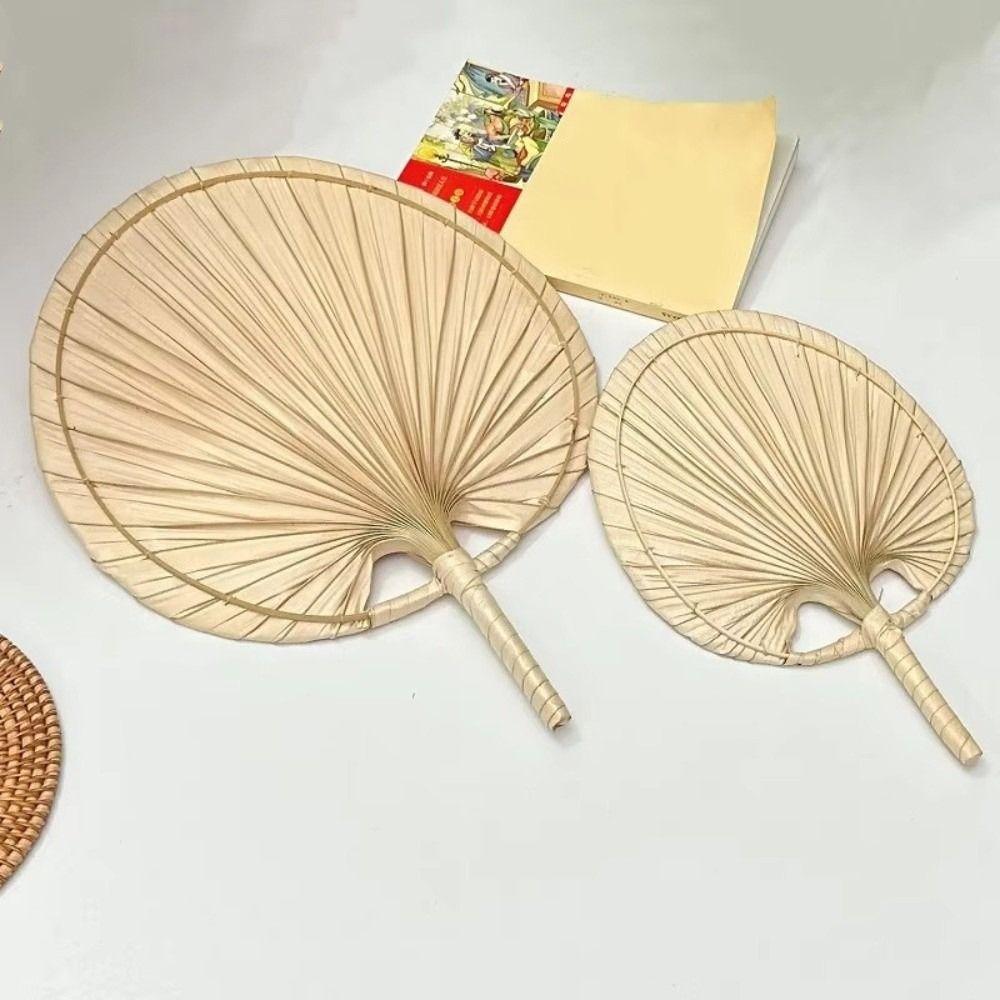 Portable Hand-woven Palm-Leaf Fan Lightweight Summer Cooling Fan  Wedding Decoration