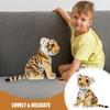 POPETPOP Tiger Plush Toy, Realistic, Year of the Tiger, 27cm, Fluffy Animal, Yellow, 27x15cm