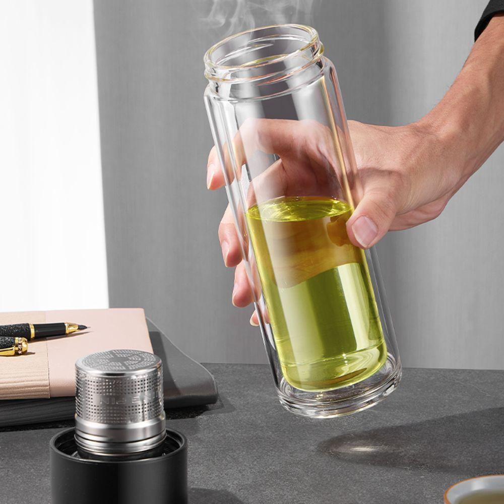 with Tea Infuser Glass Water Bottle Double Wall Magnetic Glass Tumbler Tea Bottle  Office