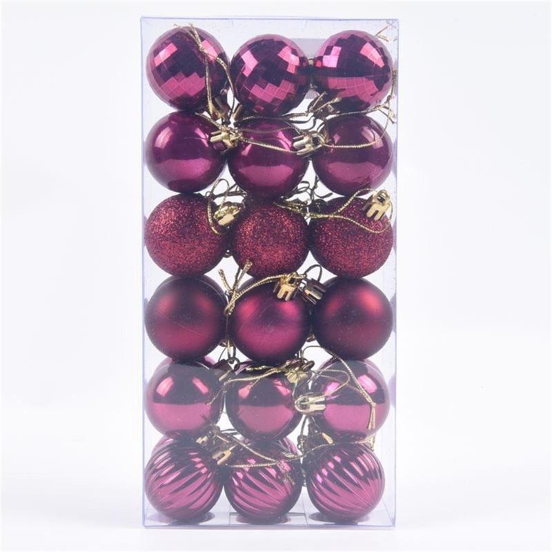 1 Box Christmas Ball Christmas Tree Ornament Home Christmas Hanging Pendant 2024 New Year Gift Holiday Party Decoration