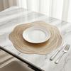 Modern Dining Table Accessories Rose Placemat for Table, Non-slip PVC Heat Resistant Mat with Kitchen Protection Mats Pattern, 38cm Washable