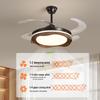 Chinese Style Silent Ceiling Fan with Light - Walnut Finish, Retro Design, High-End, Large Airflow for Bedroom or Restaurant.