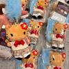 Cartoon JK Uniform Hello Kitty Gal Black Skin pink Leopard plush Doll Backpack Keychain Stuffed KT cat toys Pendant