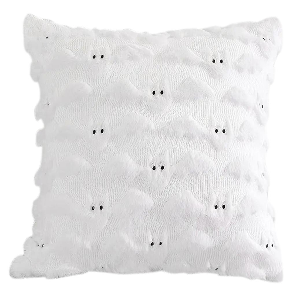 Soft Plush Pillowcase Halloween Bat Pattern Cushion Cover Living Room Sofa Bed Throw Pillow Cases Halloween Decorative 45X45cm