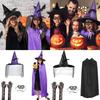 Women Costume Witch Hat Witch Cloak Lace Eye Mask Long Gloves for Halloween Masquerade Cosplay Adult Halloween Costume