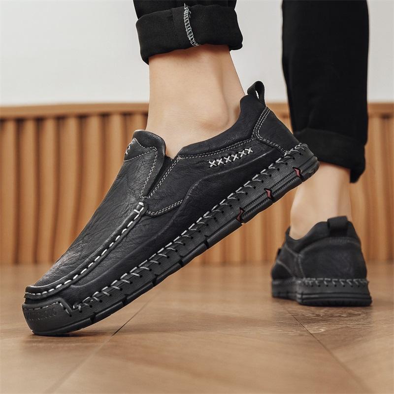 High Quality Men's Casual Leather Soft Bottom Shoes Comfy Big Size 39-48 Business Classic Business Shoes Flat Designer Loafers