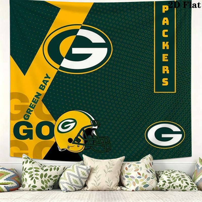 Green Bay Packers Wall Tapestry Aesthetic Wall Hanging Printed Fabric Blanket Decorative Tapestries for Bedroom Living Room Home Decor
