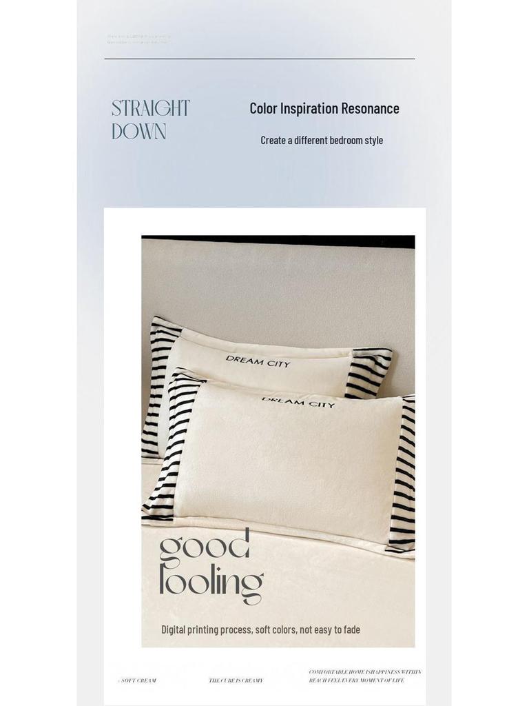 Luxurious Embroidered Milk Velvet 4-Piece Bedding Set - Winter Double-Sided Flannel with Thick Duvet and Coral Fleece Sheets