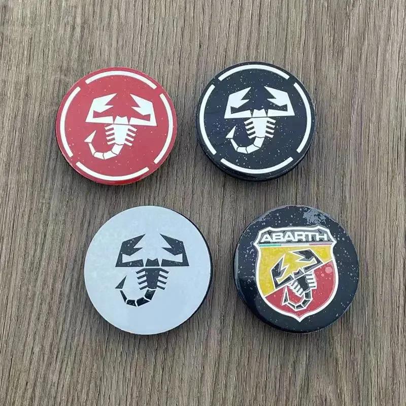 4pcs 50mm Abarth 500 696 595 Wheel Center Hub Caps Car Rims Dust Cover Emblem Badge for Fiat Palio Perla Punto Stilo Bravo siena