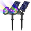 1pc/2pcs 7LED Solar Spotlight Auto Color-Changing Outdoor Lighting Garden Solar Lamp Landscape Wall Light for Decoration