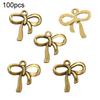 100 Pcs Bow Charms for Jewelry Making DIY Accessories Bowknot Keychain Charms Alloy Bow Shape Charms for Earrings Necklaces Bracelets Crafting