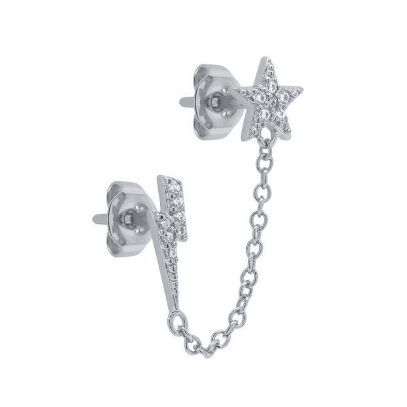 925 Silver Needle Vintage Gold Earrings for women Fashion Lightning Pendant Hoop Earrings Wedding High Luxury Jewelry