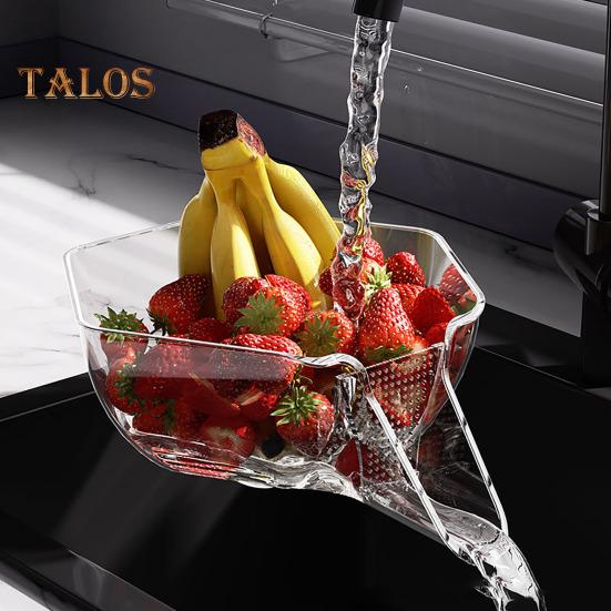 Multifunktionaler Abflusskorb mit Griff, großes Fassungsvermögen, lebensmittelecht, BPA-frei, Küchenspüle, Sieb, Lebensmittelabtropffläche, Obst