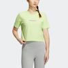 Adidas Originals Solid Logo Print Short Sleeve Crew Neck T-Shirt Women Tops Lime-Green HP0100
