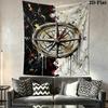 Compass Wall Tapestry Aesthetic Wall Hanging Printed Fabric Blanket Decorative Tapestries for Bedroom Living Room Home Decor