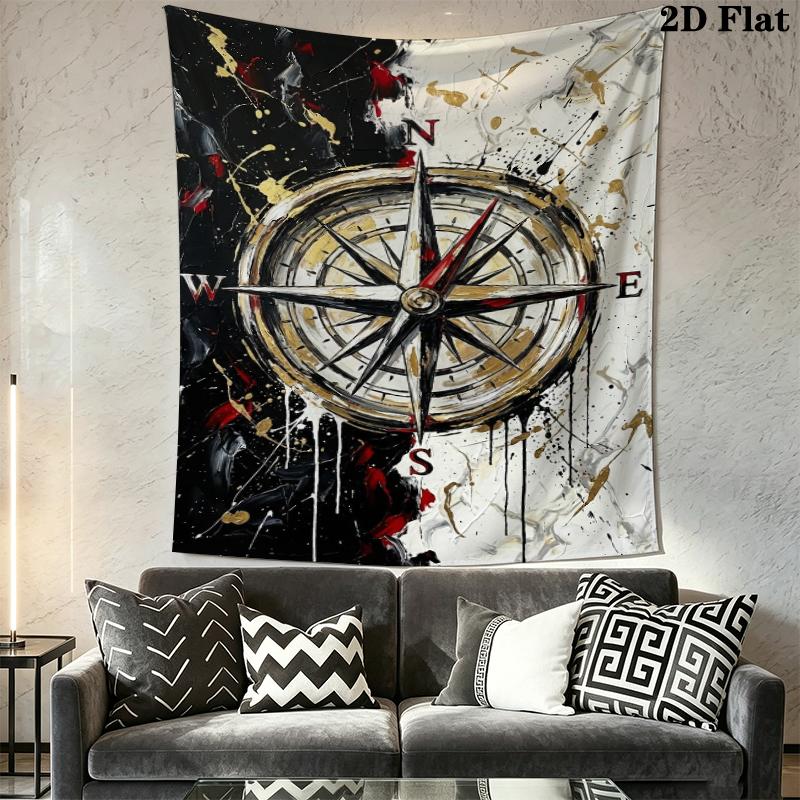 Compass Wall Tapestry Aesthetic Wall Hanging Printed Fabric Blanket Decorative Tapestries for Bedroom Living Room Home Decor