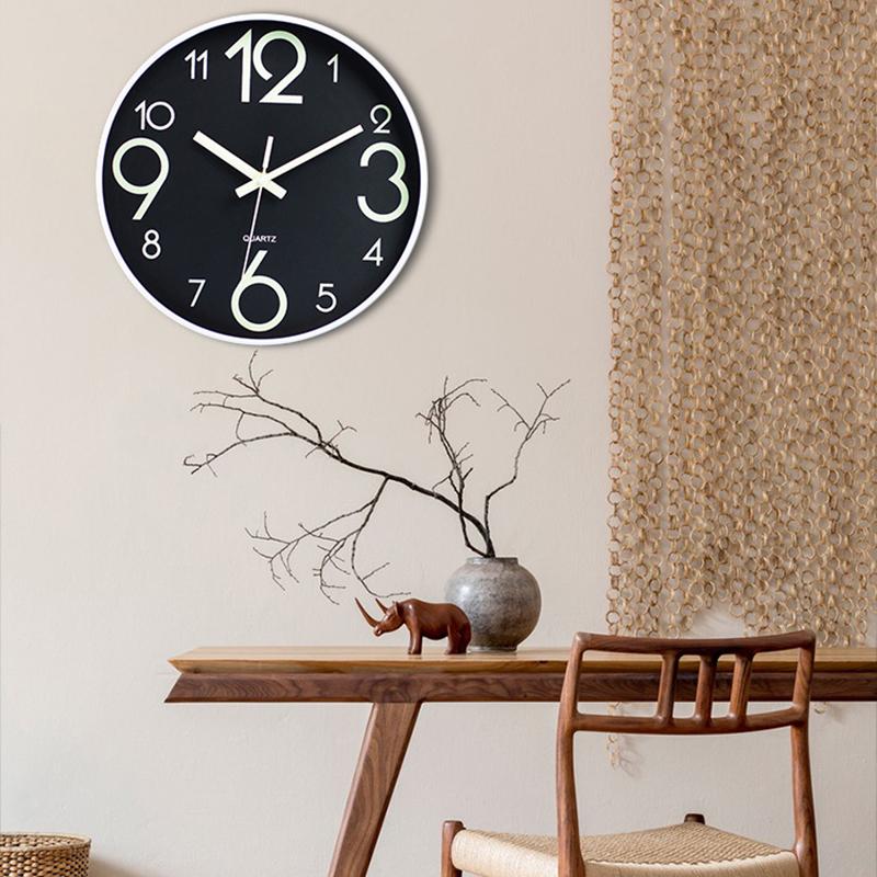 12 Inch Luminous Wall Clock Simple Luminous Digital Clock European DIY Silent Wall Clock Study Living Room Wall Sticker Clocks