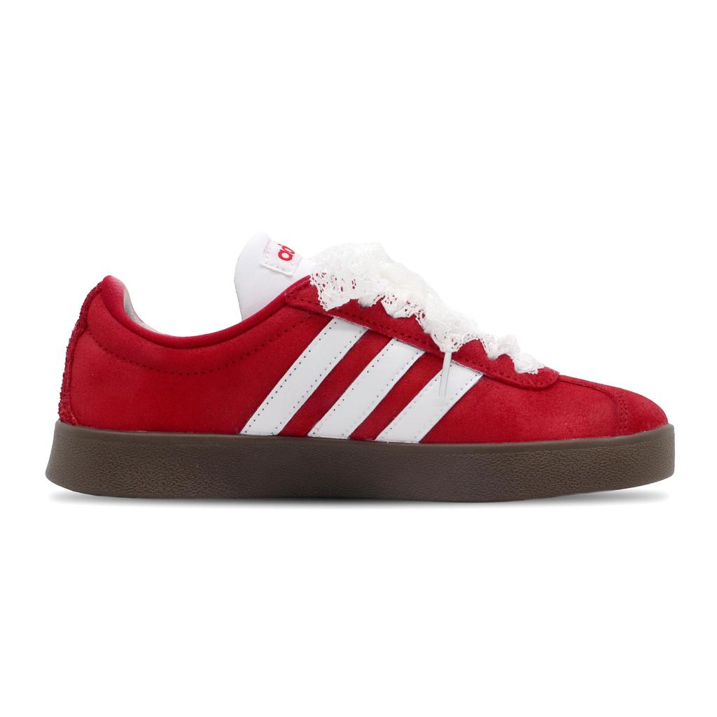 Adidas VL COURT 2.0 Abrasion Resistant Low top Skateboard Shoes Unisex Red White HQ1802(Team269-)
