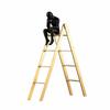Metallfigur mit Leiter Art Thinker Moderner Denker Mann Statue
