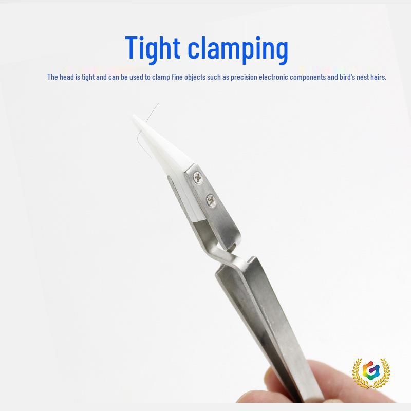 Stainless Steel Anti-Static Ceramic Tweezers - High Temp Resistant & Anti-Corrosion