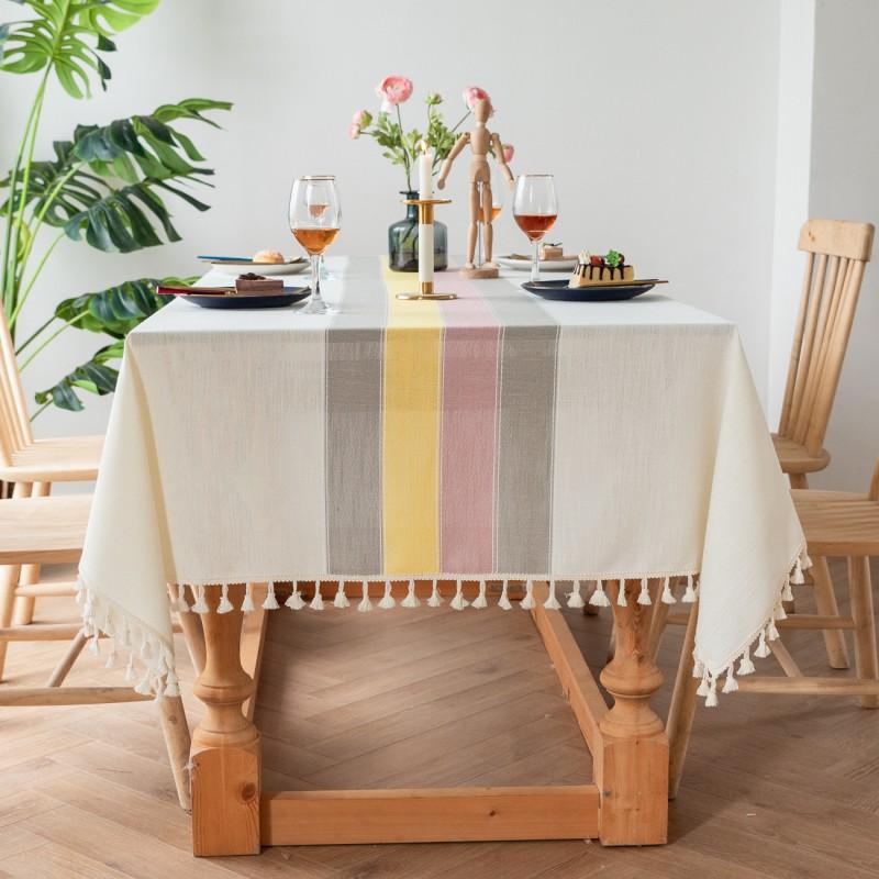 Waterproof Tablecloth With Tassels Christmas Party Decor Home Textile Table Cover Ins Style