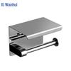 XWH 304 Stainless Steel No-Drill Toilet Paper Holder with Phone Shelf