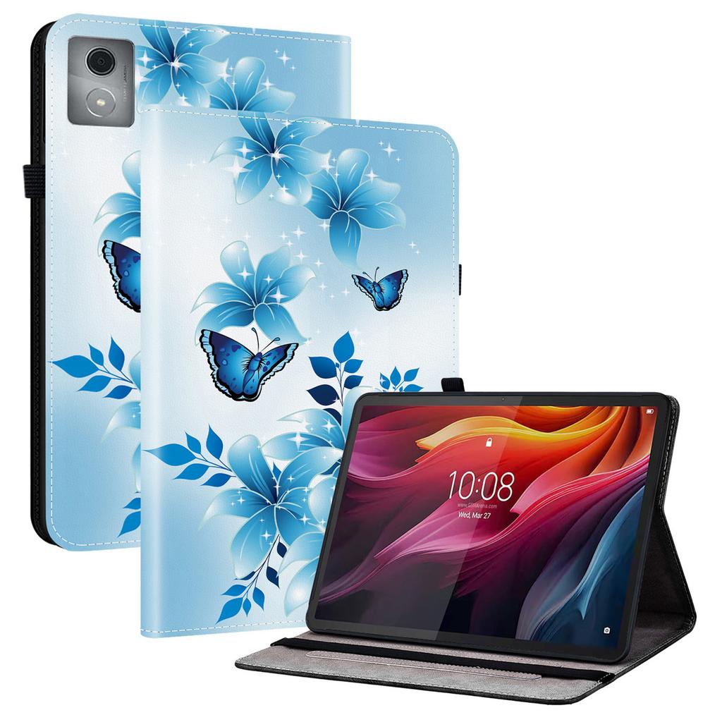 Para Lenovo Tab K11 Plus/M11 Plus Capa de Couro Estampa Suporte Capa para Tablet com Porta-Cartões