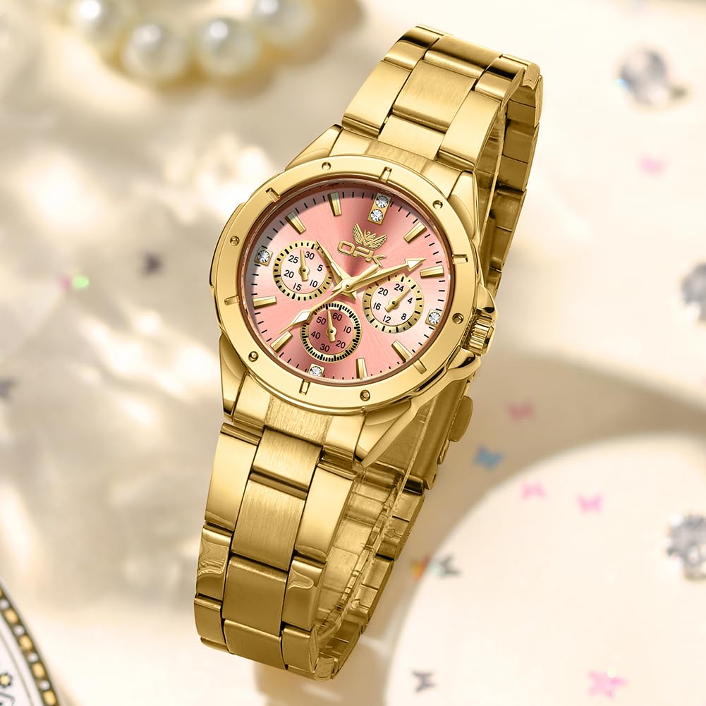 OPK Women's Watch, Popular, Elegant and Simple, Quartz Movement, Waterproof, Luminous, Pink